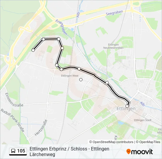 105 Bus Line Map