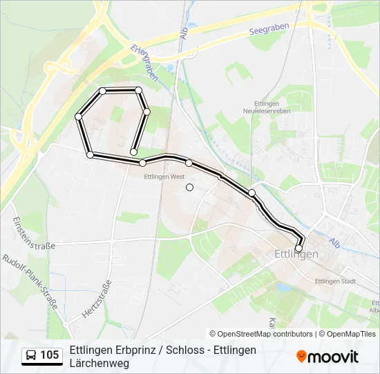105 Bus Line Map