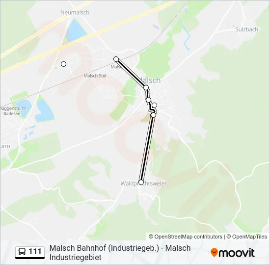 111 Bus Line Map