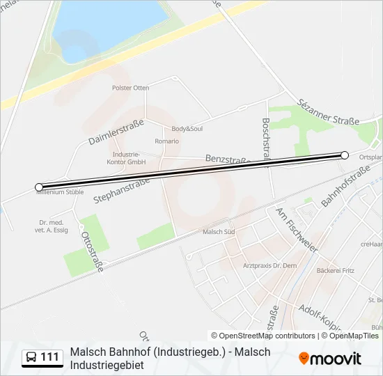 111 Bus Line Map