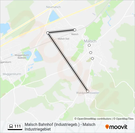 111 Bus Line Map