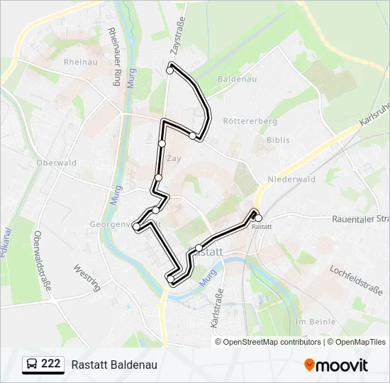 222 Bus Line Map