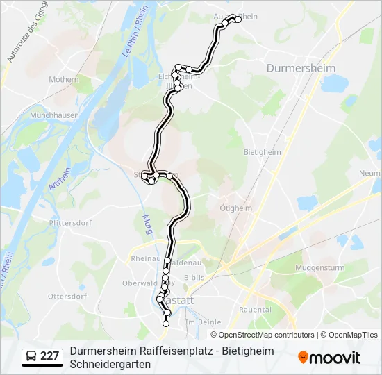 227 Bus Line Map