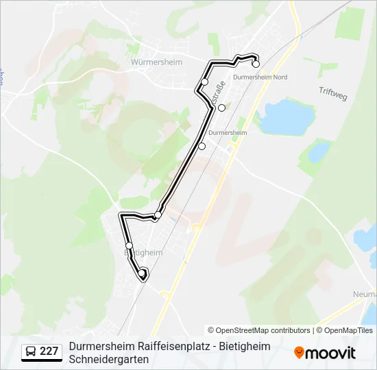 227 Bus Line Map