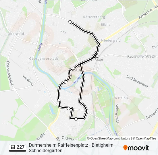 227 Bus Line Map