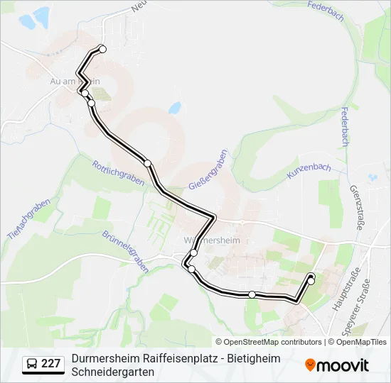 227 Bus Line Map