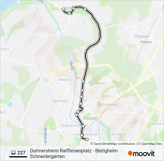 227 Bus Line Map
