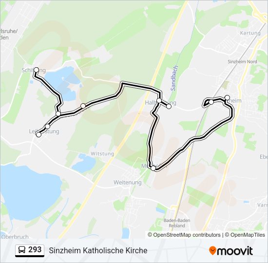 Автобус 293: карта маршрута