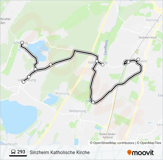 293 Bus Line Map