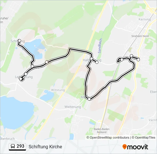293 Bus Line Map