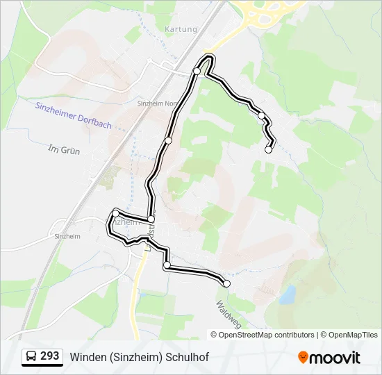 293 Bus Line Map