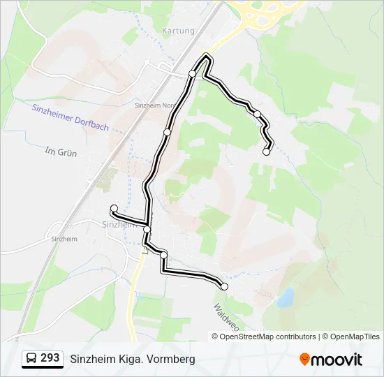 293 Bus Line Map