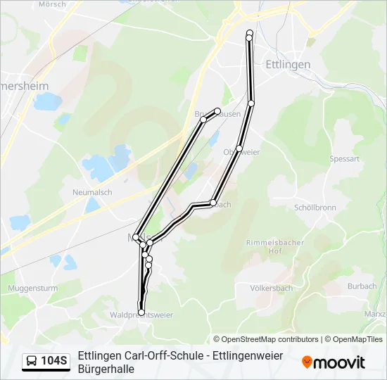 104S Bus Line Map