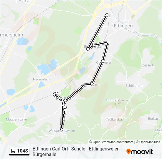 104S Bus Line Map