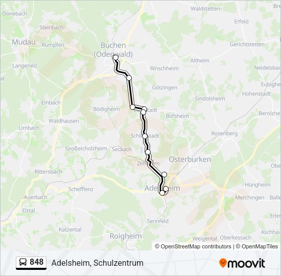 848 Bus Line Map