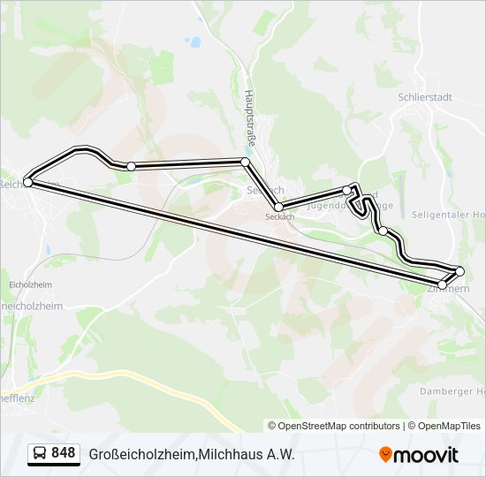 848 Bus Line Map