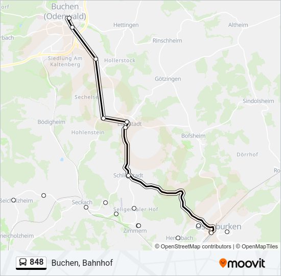 848 Bus Line Map