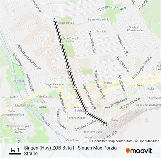 1 Bus Line Map