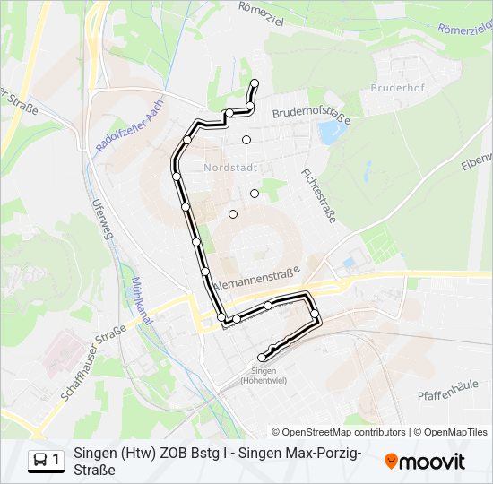 1 Bus Line Map