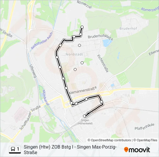 1 Bus Line Map