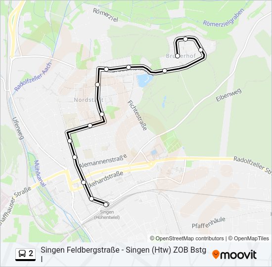 2 Bus Line Map