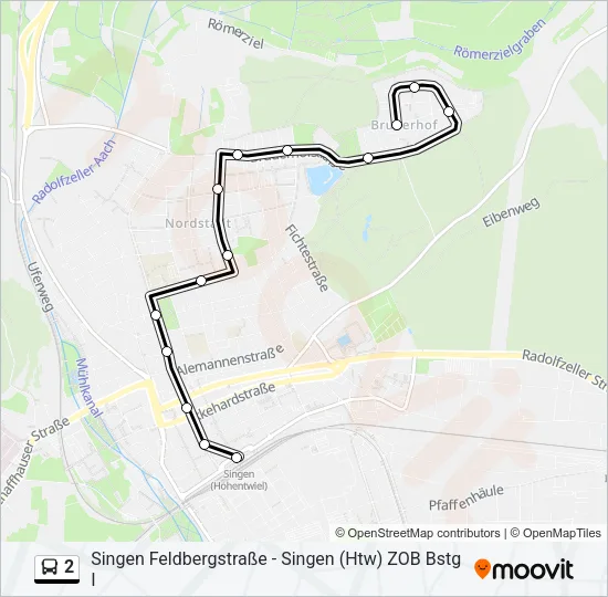 2 Bus Line Map