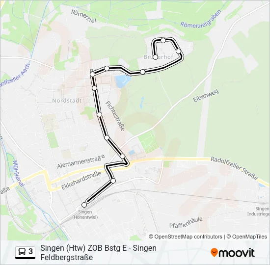 3 Bus Line Map