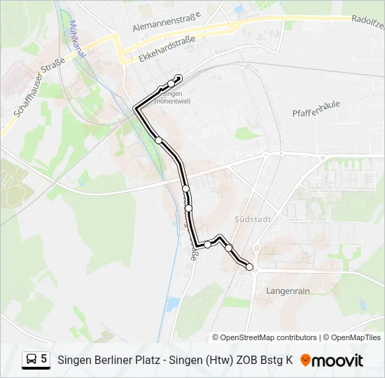5 Bus Line Map