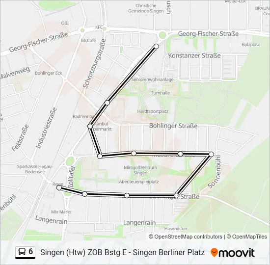 6 Bus Line Map