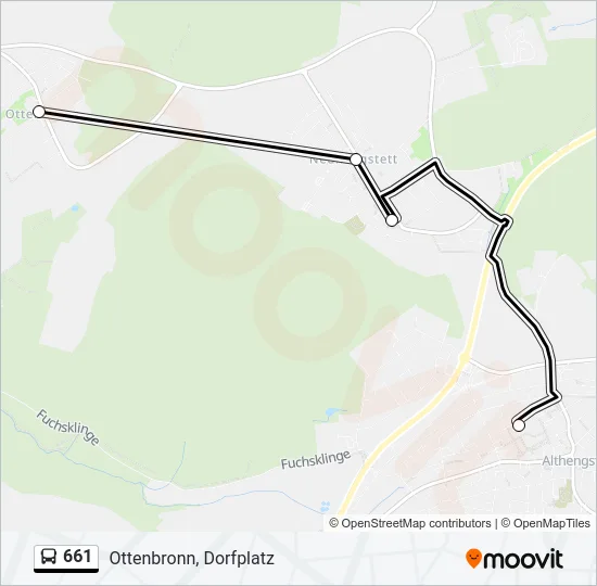 661 Bus Line Map