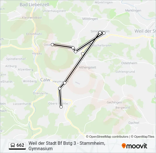 662 Bus Line Map