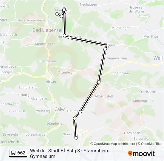 662 Bus Line Map