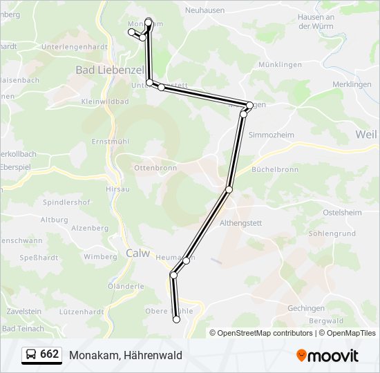 662 bus Line Map