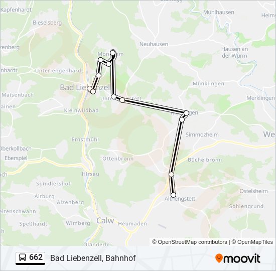 662 bus Line Map