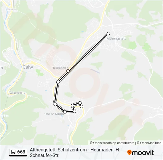 663 Bus Line Map