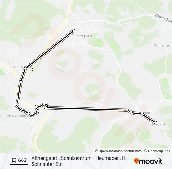 663 Bus Line Map