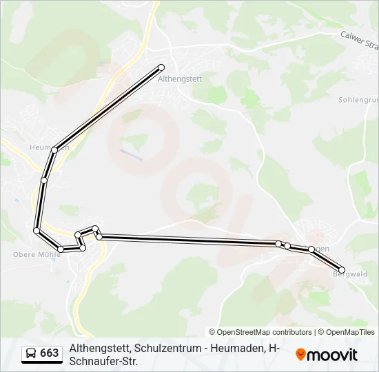 663 Bus Line Map