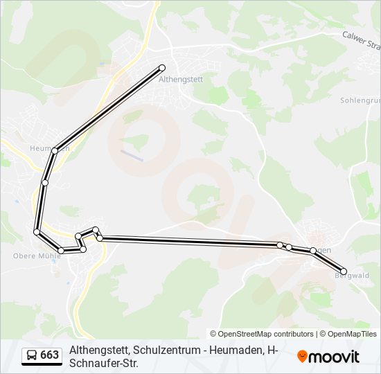 663 bus Line Map