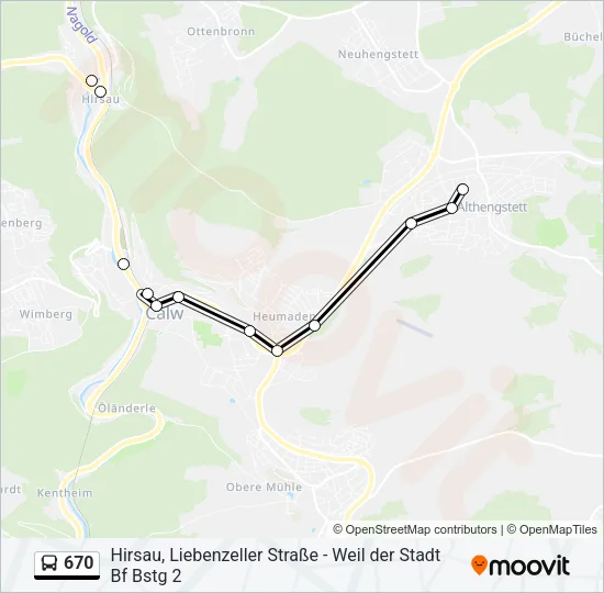 670 Bus Line Map