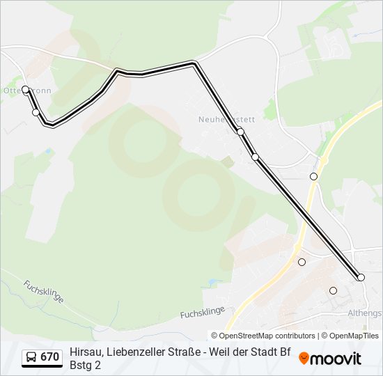 670 bus Line Map