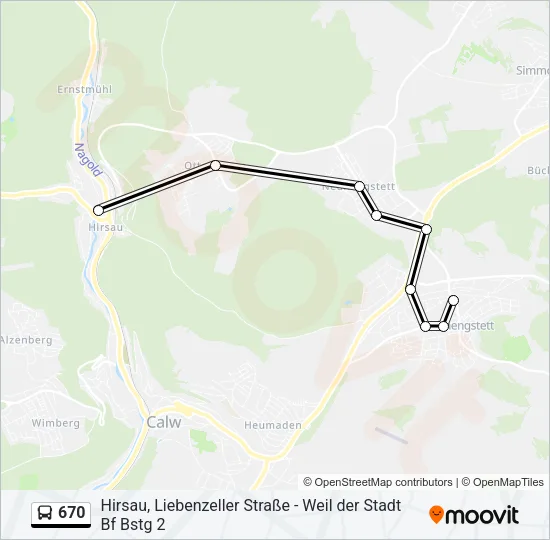 670 Bus Line Map