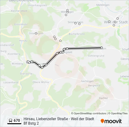 670 Bus Line Map