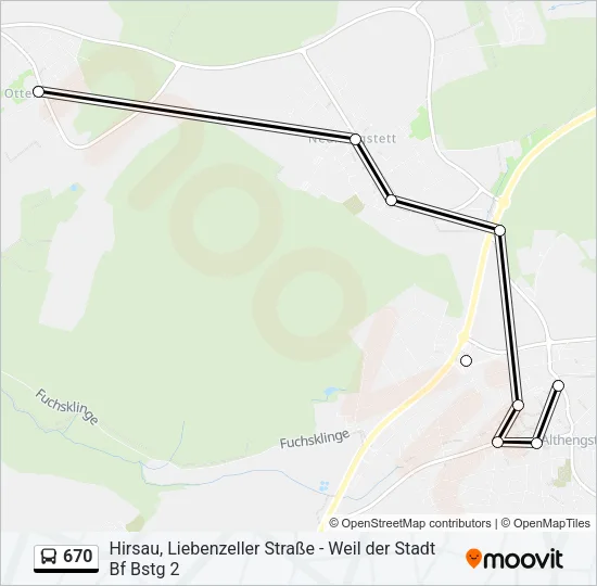670 Bus Line Map