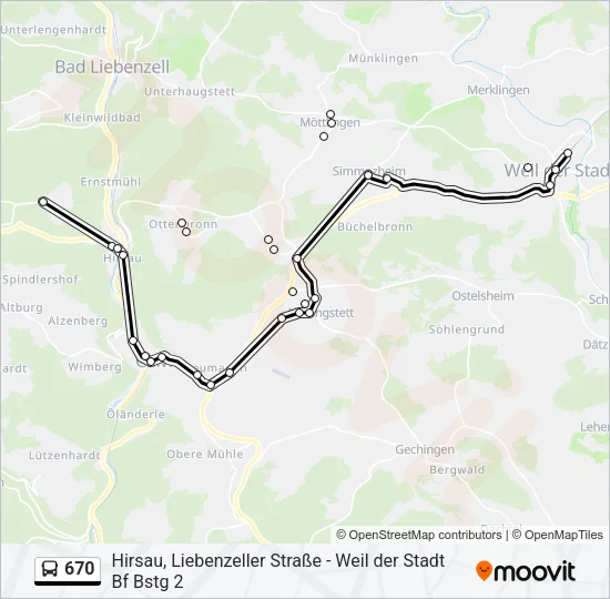 670 Bus Line Map