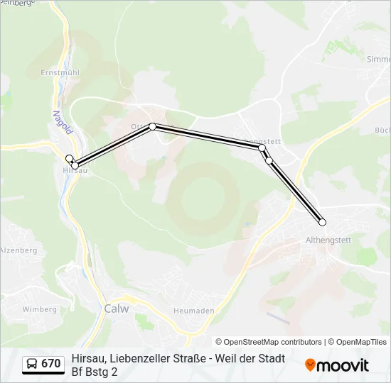 670 Bus Line Map