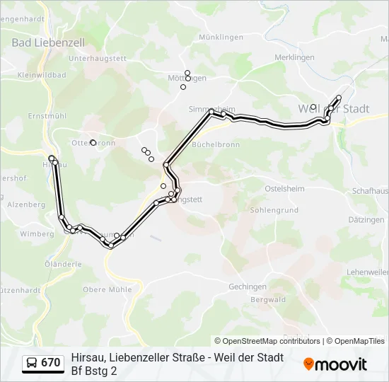 670 Bus Line Map