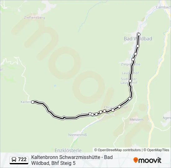 722 Bus Line Map