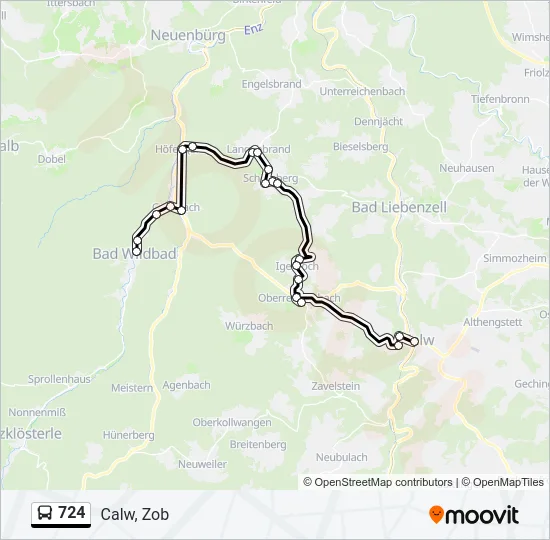 724 Bus Line Map