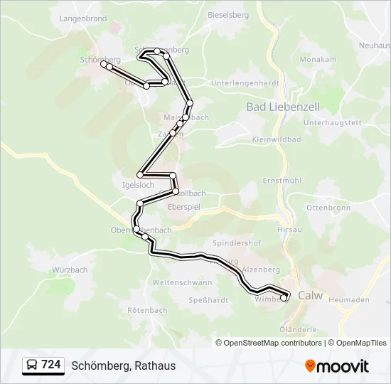 724 Bus Line Map