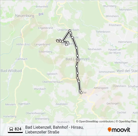 824 Bus Line Map